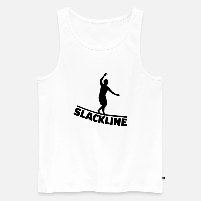Slackline - Männer Premium Bio Tank Top - Weiß