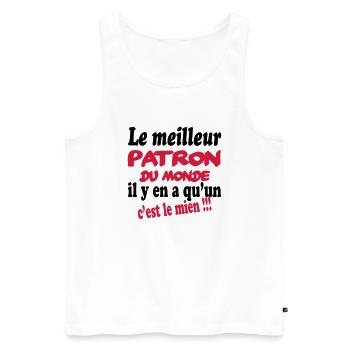 Le meilleur patron du monde c'est le mien !!! - Männer Premium Bio Tank Top - Weiß - Vorne - Michal (187cm)