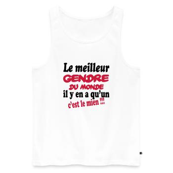 Le meilleur gendre du monde c'est le mien !! - Débardeur bio Premium Homme - blanc - Devant - Michal (187cm)