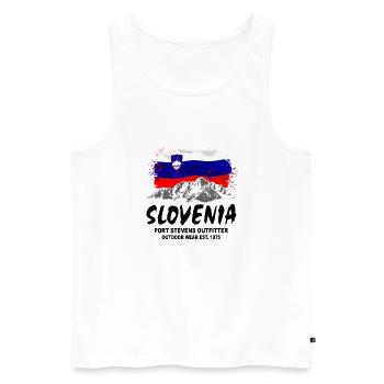 Slovenia - Mountains & Flag - Männer Premium Bio Tank Top - Weiß - Vorne - Michal (187cm)