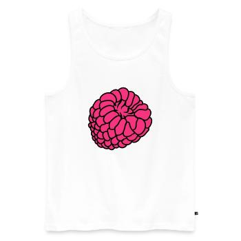 himbeere beeren - Männer Premium Bio Tank Top - Weiß - Vorne - AI Model Male 178 light (178cm)
