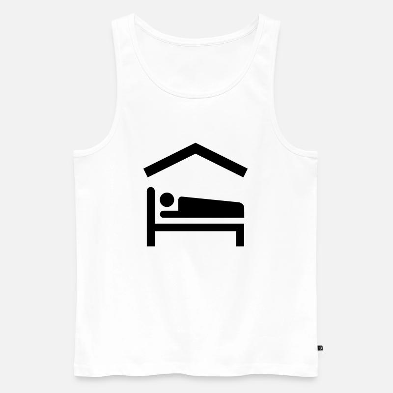 Bed, Backpacker, House, Haus, Herberge - Männer Premium Bio Tank Top - Weiß