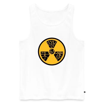 atomar atom symbol zeichen radioaktiv atombombe fa - Männer Premium Bio Tank Top - Weiß - Vorne - AI Model Male 178 light (178cm)