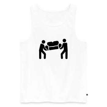 Déménagement - Débardeur bio Premium Homme - blanc - Devant - Michal (187cm)