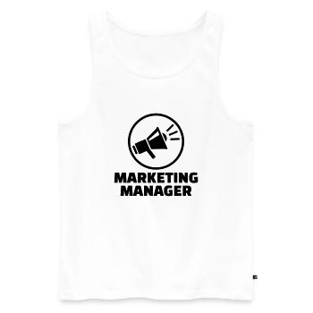 Marketing manager - Men's Premium Organic Tank Top - white - Front - AI Model Male 178 light (178cm)