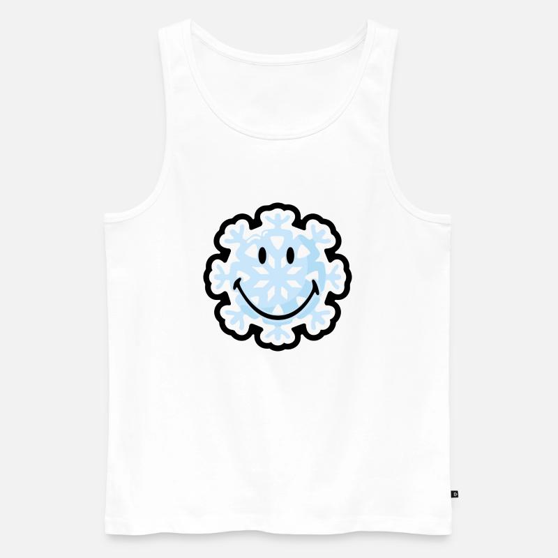 Smiley Snow Flake - Männer Premium Bio Tank Top - Weiß