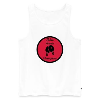 Table Tennis - Ping Pong - Sport - Racket - Ball - Männer Premium Bio Tank Top - Weiß - Vorne - Michal (187cm)