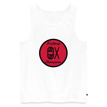 Knitting - Knit - Knitter - Stricken - Tricot - Men's Premium Organic Tank Top - white - Front - AI Model Male 178 light (178cm)