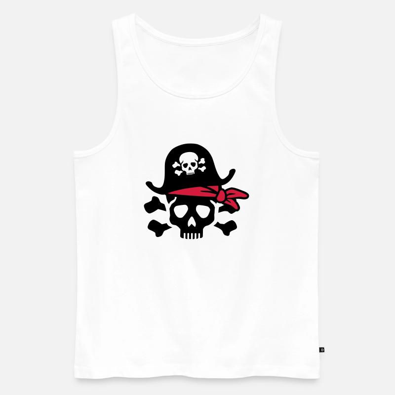 Pirat - Männer Premium Bio Tank Top - Weiß