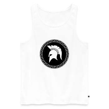 sparta_helm_01 - Men's Premium Organic Tank Top - white - Front - AI Model Male 178 light (178cm)