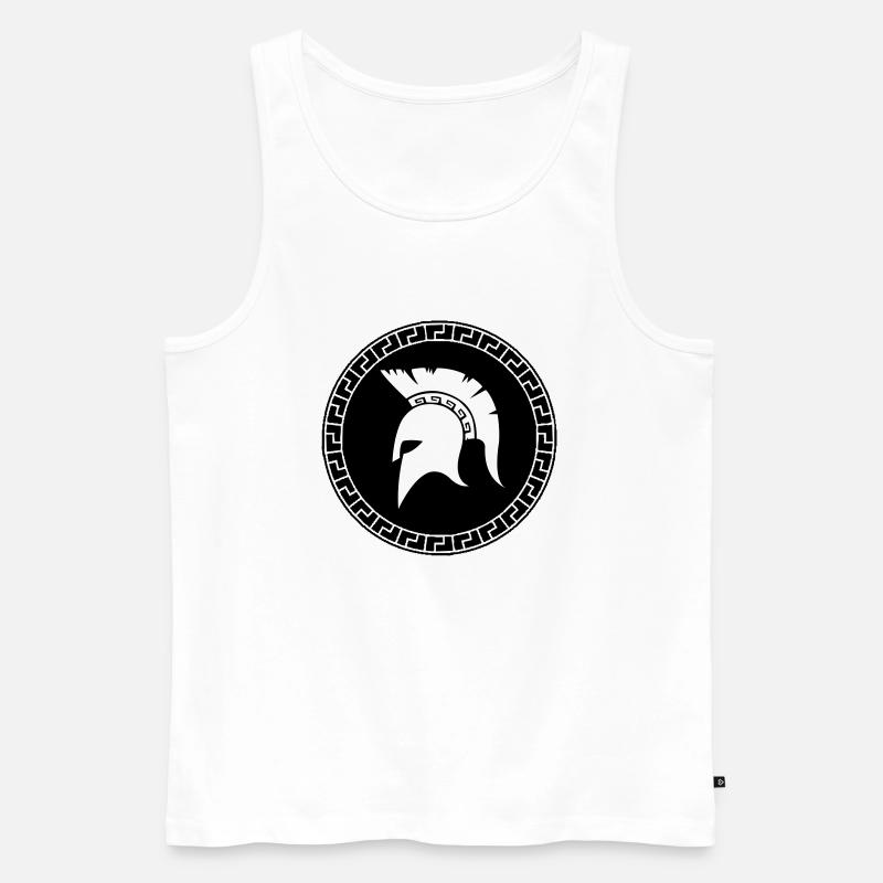 sparta_helm_01 - Männer Premium Bio Tank Top - Weiß