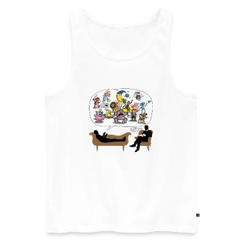 therapeut_psychologe_10201602 - Männer Premium Bio Tank Top - Weiß - Vorne - Michal (187cm)