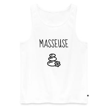Massage / Masseur / Masseuse / Métier / Job - Débardeur bio Premium Homme - blanc - Devant - Michal (187cm)