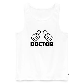 Docteur - Débardeur bio Premium Homme - blanc - Devant - Michal (187cm)