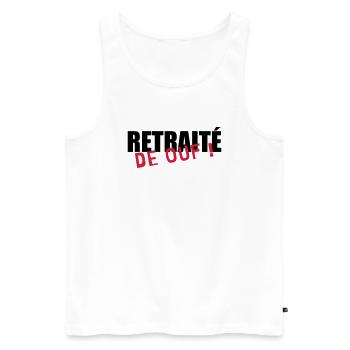 Retirement Pensioner Ruhestand Rentner Retraite - Men's Premium Organic Tank Top - white - Front - AI Model Male 178 light (178cm)