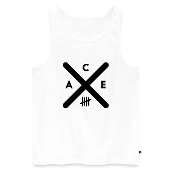 ACE - Men's Premium Organic Tank Top - white - Front - AI Model Male 178 light (178cm)