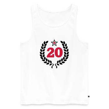 20 - Zwanzig - Birthday - runder Geburtstag - Männer Premium Bio Tank Top - Weiß - Vorne - Michal (187cm)