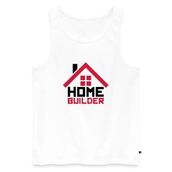 home home builder house build building logo de - Men's Premium Organic Tank Top - white - Front - AI Model Male 178 light (178cm)