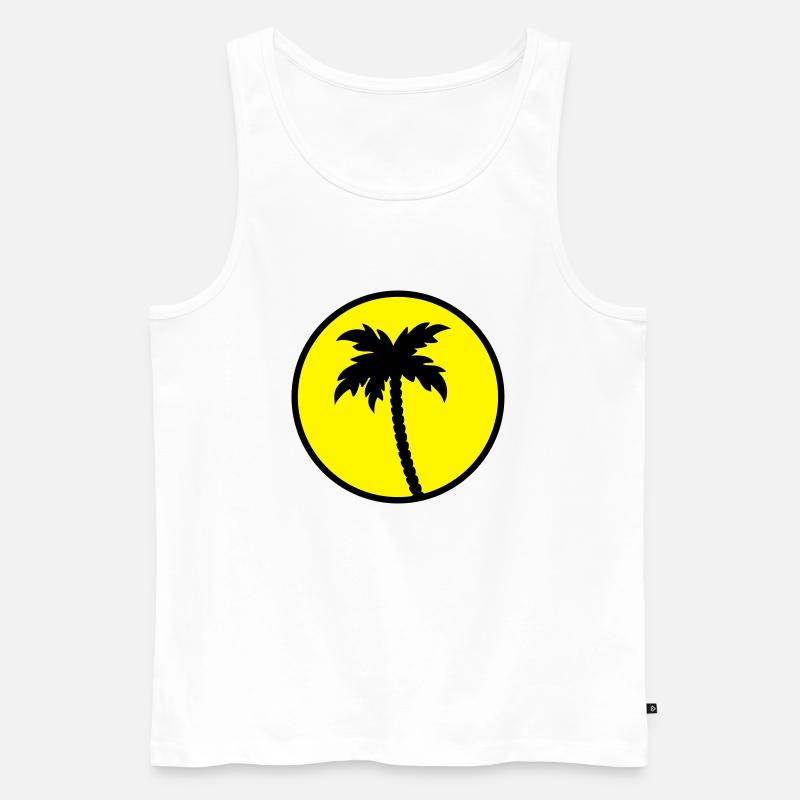 palme design sonne - Männer Premium Bio Tank Top - Weiß