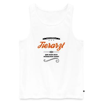 tierarzt allerbeste - Männer Premium Bio Tank Top - Weiß - Vorne - Michal (187cm)