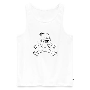 cri en colère pleurer hurlement en colère flamboya - Débardeur bio Premium Homme - blanc - Devant - Michal (187cm)