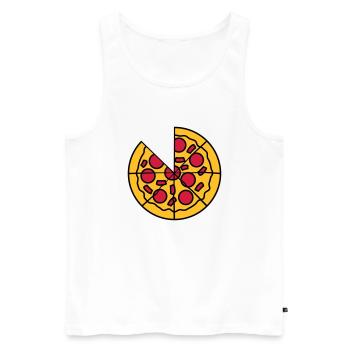 fehlendes aufgeschnitten teile stücke pizza rund g - Männer Premium Bio Tank Top - Weiß - Vorne - AI Model Male 178 light (178cm)