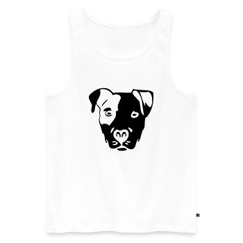 pitbull - Männer Premium Bio Tank Top - Weiß - Vorne - Michal (187cm)