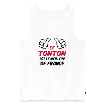 Tonton / Tata / Parrain / Marraine / Tante / Oncle - Débardeur bio Premium Homme - blanc - Devant - Michal (187cm)