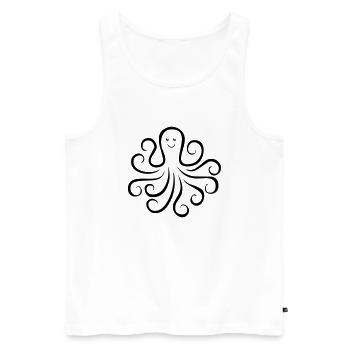 krake_01 - Männer Premium Bio Tank Top - Weiß - Vorne - Michal (187cm)