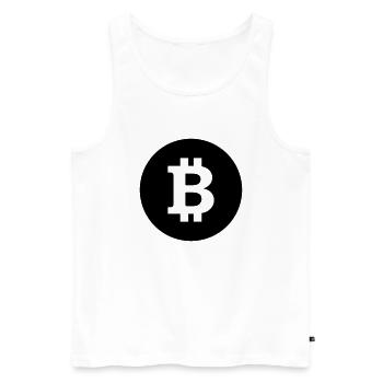 Bitcoin, Symbol, Sign, Blockchain, BTC, Cryptos - Men's Premium Organic Tank Top - white - Front - AI Model Male 178 light (178cm)