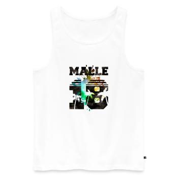 malle 18 colors - Männer Premium Bio Tank Top - Weiß - Vorne - Michal (187cm)