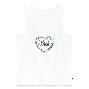 flowerheart_green_bride - Men's Premium Organic Tank Top - white - Front - Michal (187cm)