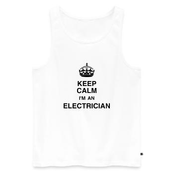 électricien / électricité / energie / bricolage - Débardeur bio Premium Homme - blanc - Devant - Michal (187cm)