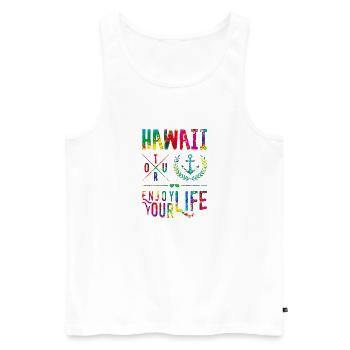 hawaii enjoy colors - Männer Premium Bio Tank Top - Weiß - Vorne - Michal (187cm)