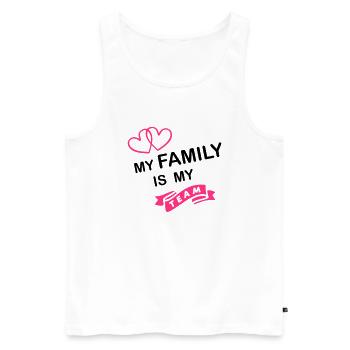 my family my team - Männer Premium Bio Tank Top - Weiß - Vorne - Michal (187cm)