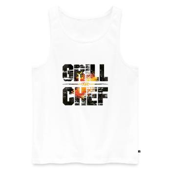 grill chef - Männer Premium Bio Tank Top - Weiß - Vorne - AI Model Male 178 light (178cm)