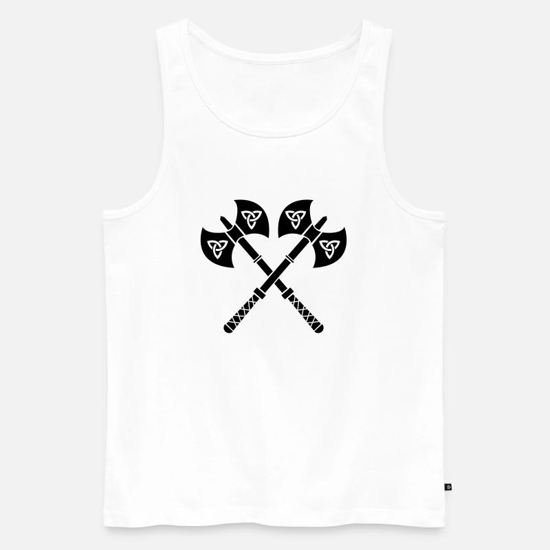 wikinger_aexte_01 - Männer Premium Bio Tank Top - Weiß
