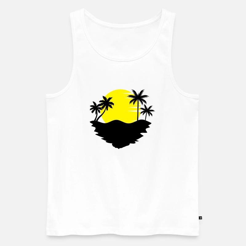 palm_sun - Männer Premium Bio Tank Top - Weiß
