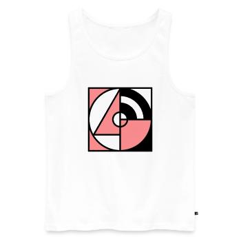 Geometrie Quadrat - Männer Premium Bio Tank Top - Weiß - Vorne - AI Model Male 178 light (178cm)