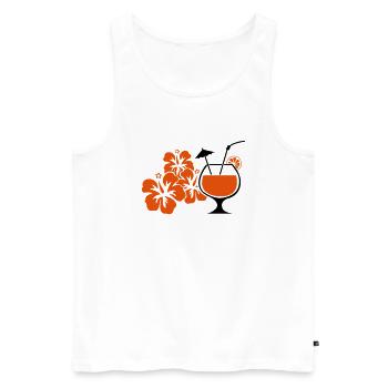 hawaii_blumen_cocktail - Débardeur bio Premium Homme - blanc - Devant - Michal (187cm)