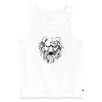 ours steampank - Débardeur bio Premium Homme - blanc - Devant - AI Model Male 178 light (178cm)