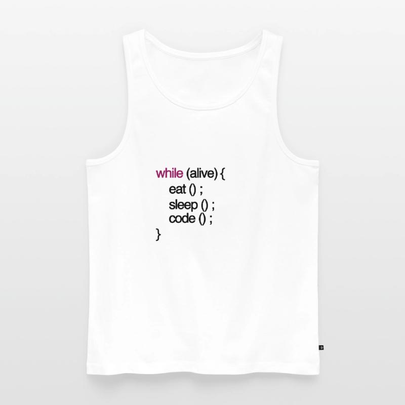 tandis que le code vivant Programmation de programmation informaticien Débardeur bio Premium Homme