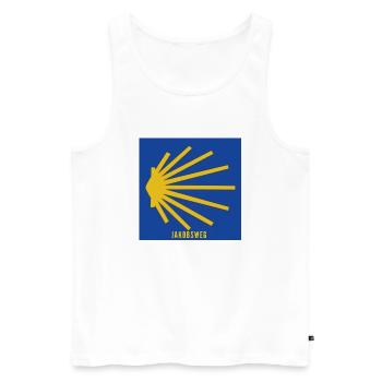 Way of St. James - Men's Premium Organic Tank Top - white - Front - AI Model Male 178 light (178cm)