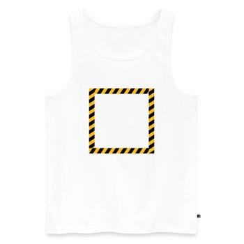 Frame sign barrier tape - Men's Premium Organic Tank Top - white - Front - AI Model Male 178 light (178cm)