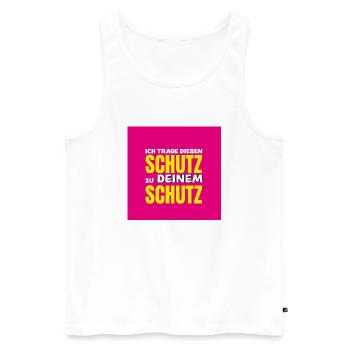 Anti Corona - Schutz zu deinem Schutz - Männer Premium Bio Tank Top - Weiß - Vorne - Michal (187cm)