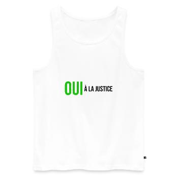 oui à la justice - Débardeur bio Premium Homme - blanc - Devant - AI Model Male 178 light (178cm)
