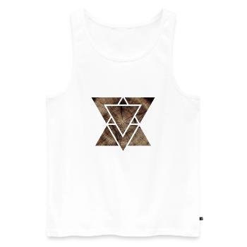 Wood geometry - Men's Premium Organic Tank Top - white - Front - Michal (187cm)