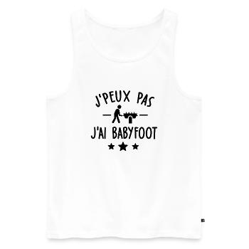 je peux pas j'ai babyfoot - Débardeur bio Premium Homme - blanc - Devant - Michal (187cm)