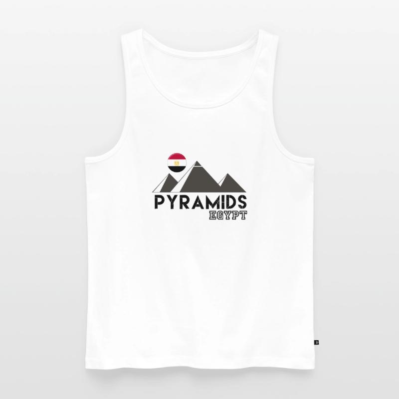 Pyramides, pyramides du Caire, pyramides égyptiennes, Egypte Débardeur bio Premium Homme