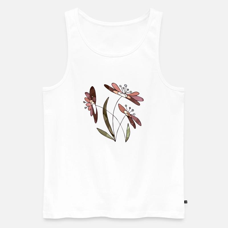 Blumen - Männer Premium Bio Tank Top - Weiß